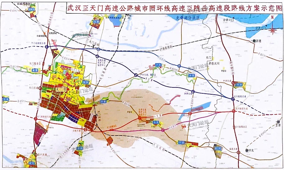 红线为武天高速走向