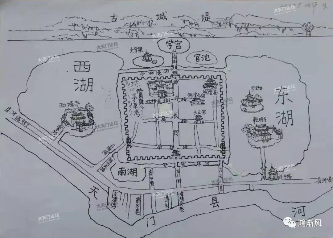 朱金林老师手绘明清时期竟陵地区图