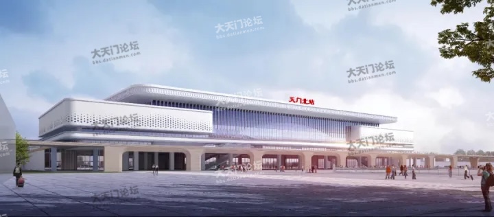 沿江高铁天门站效果图（暂用名“天门北站”）